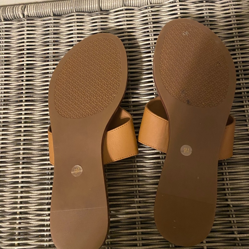 Tory Burch cognac leather  sandal worn 1x excellent - Picture 4 of 5